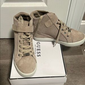 Guess Taupe Lace-Up High-Tops